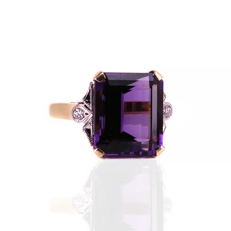 amethyst and diamond vintage ring