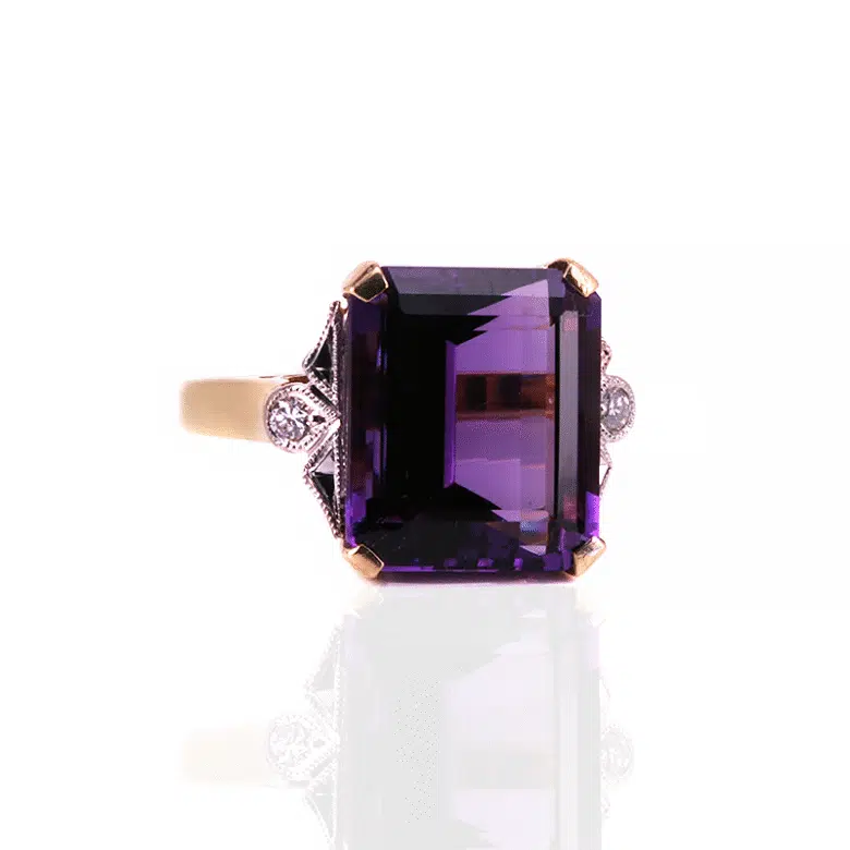 amethyst and diamond vintage ring