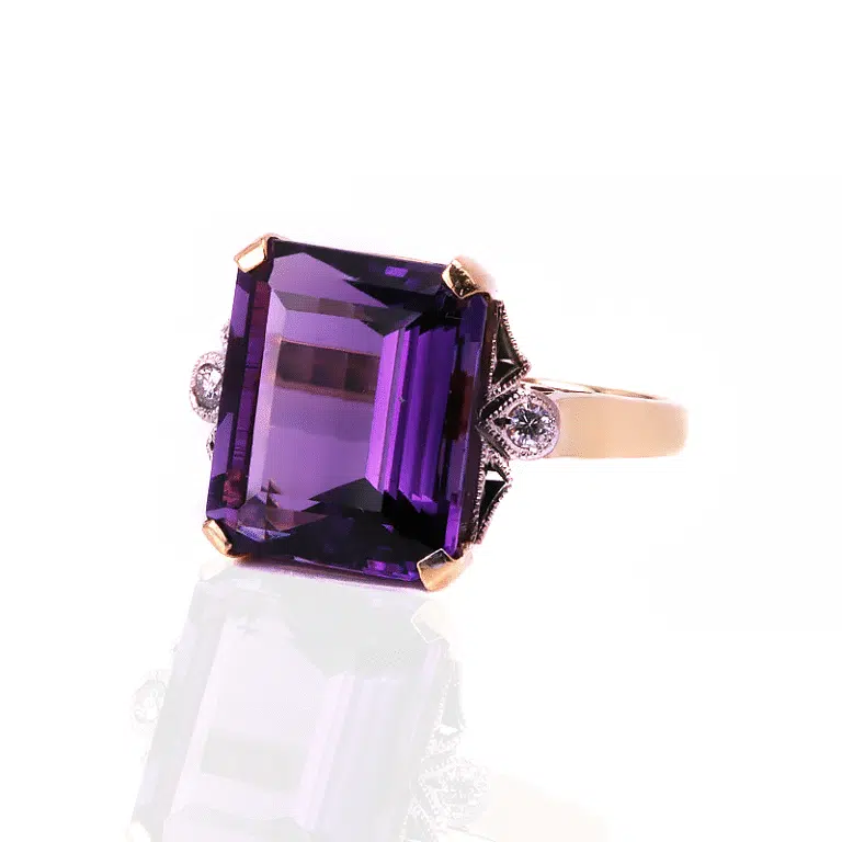 amethyst and diamond vintage ring