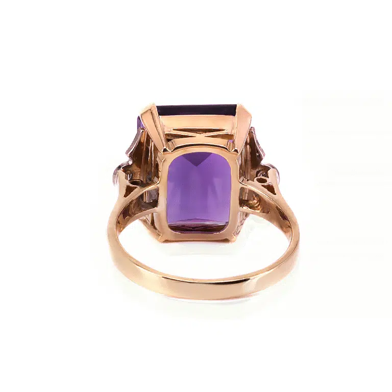 vintage amethyst and diamond ring