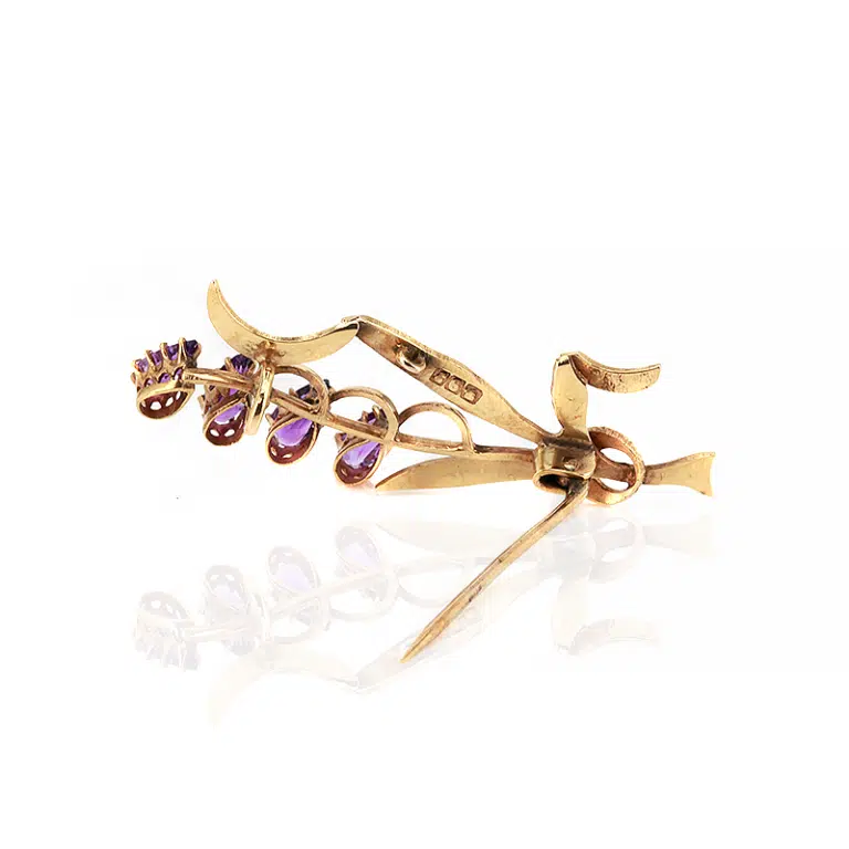 Early Australian amethyst and seed pearl brooch
