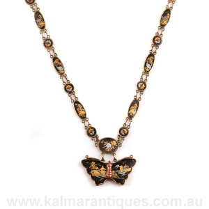 Antique Shakudo necklace