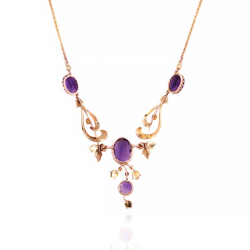 Antique amethyst and pearl necklace