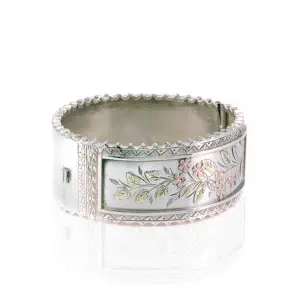 Antique silver and gold bangle