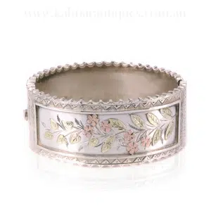 Antique silver and gold bangle