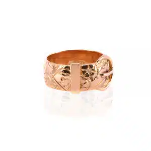 Hand engraved antique buckle ring
