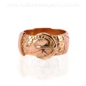 Hand engraved antique buckle ring