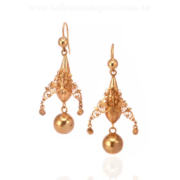 Fancy antique drop earrings