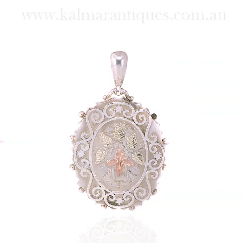 Antique silver and gold locket
