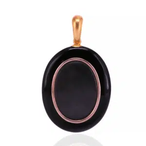 Exquisite Onyx and Pearl Locket