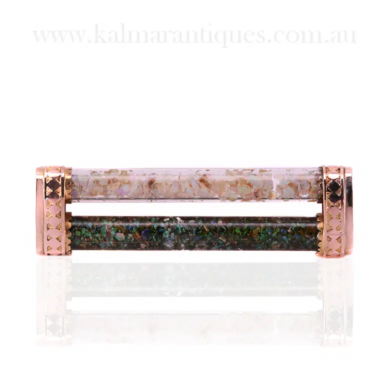 Antique double opal brooch