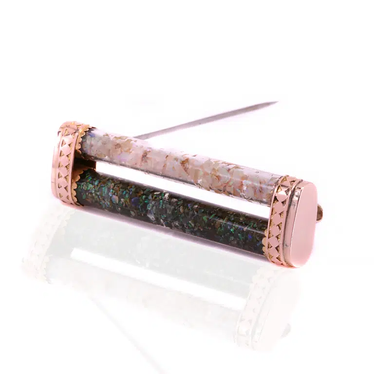 Antique double opal brooch