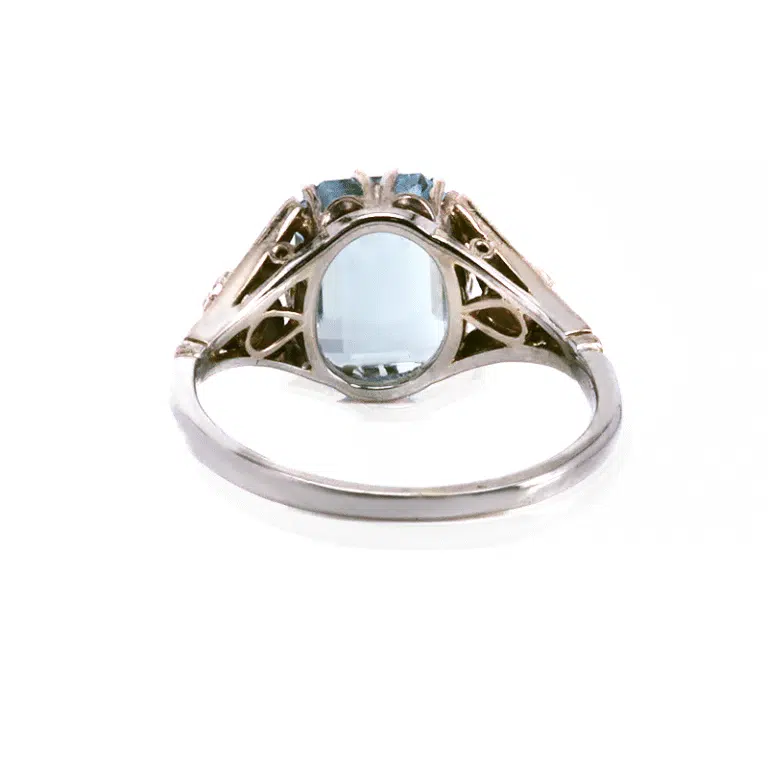 Aquamarine and diamond ring