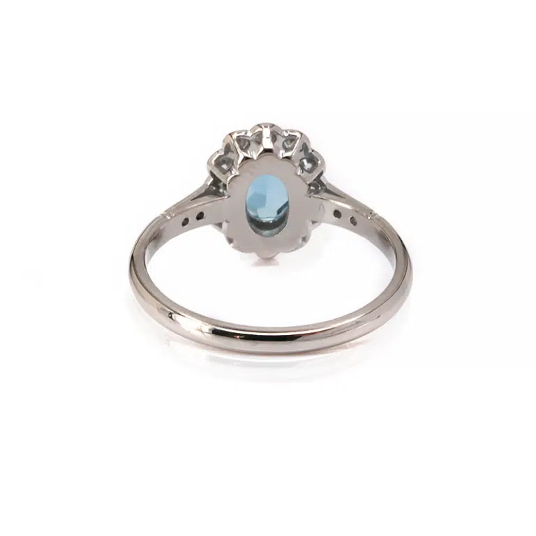 aquamarine and diamond engagement ring