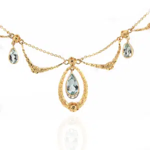 aquamarine and diamond necklace
