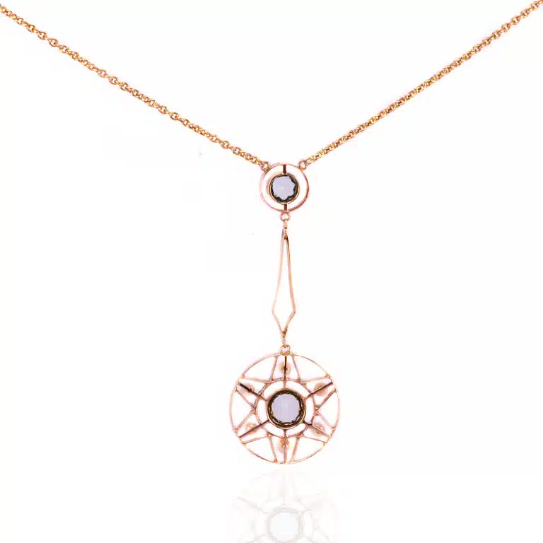 Edwardian aquamarine and pearl necklace