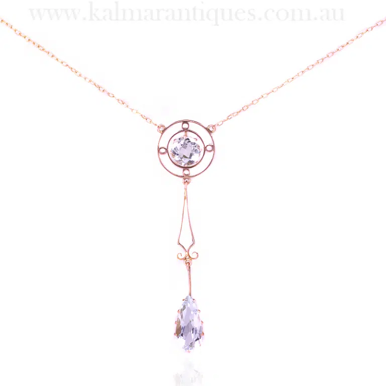 Antique aquamarine necklace