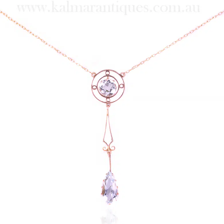 Antique aquamarine necklace