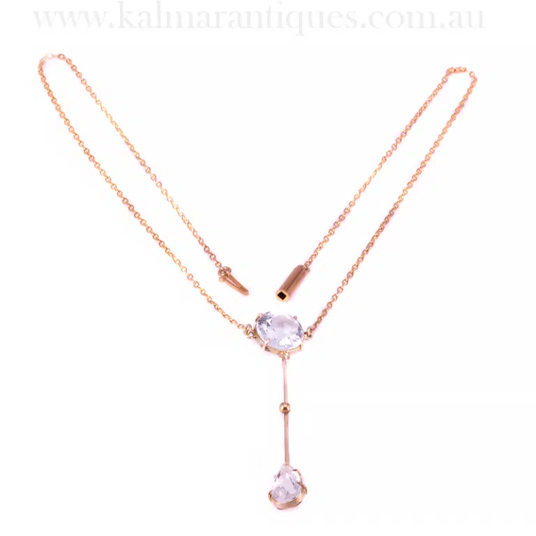 Antique aquamarine necklace made by Wendt