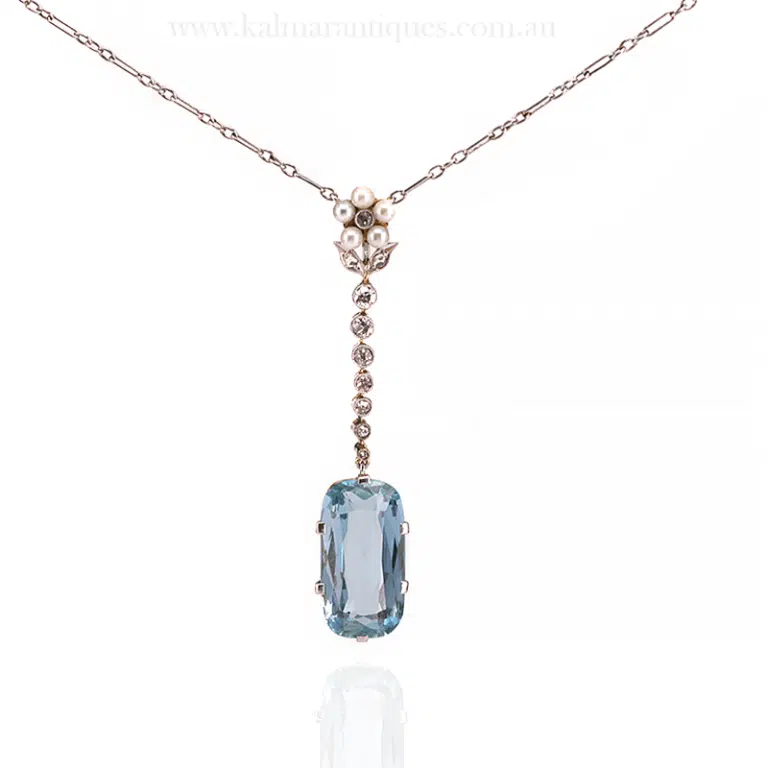 Aquamarine Art Deco necklace