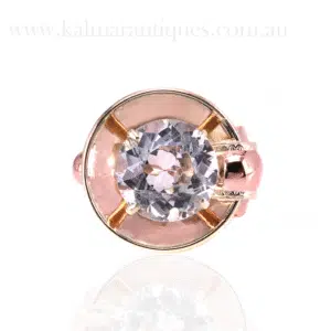 Vintage 1950s Aquamarine Ring in Rose and Green Gold