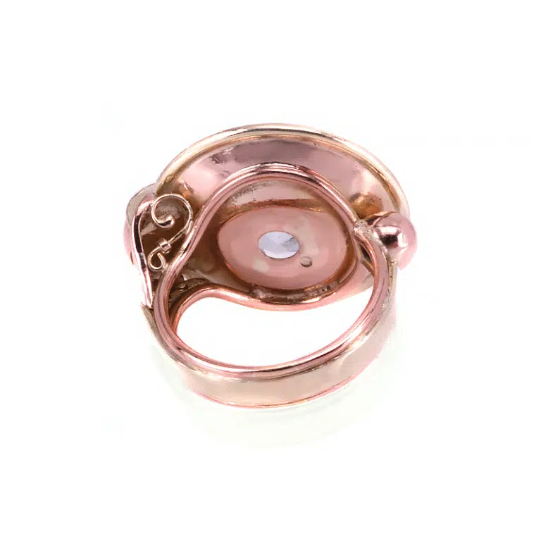 Vintage 1950s Aquamarine Ring in Rose and Green Gold