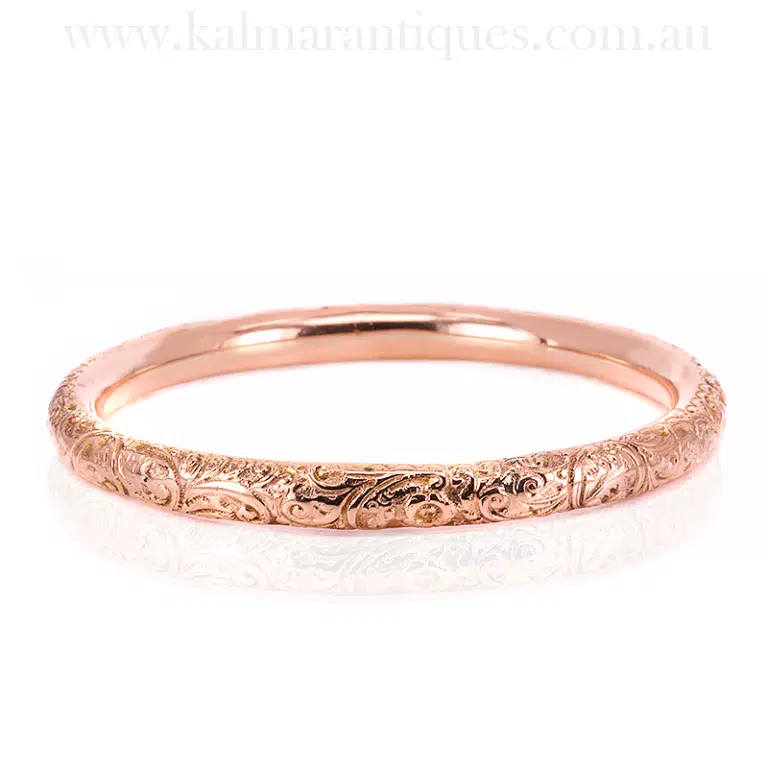 Antique engraved arm bangle