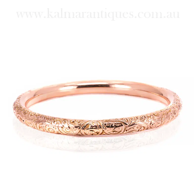 Antique engraved arm bangle