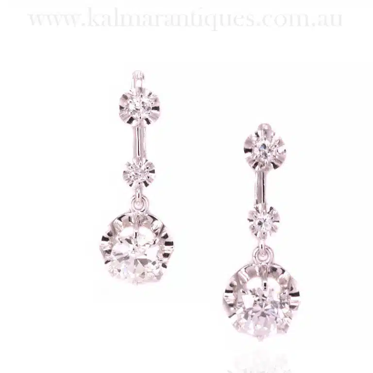 French Art Deco diamond earrings