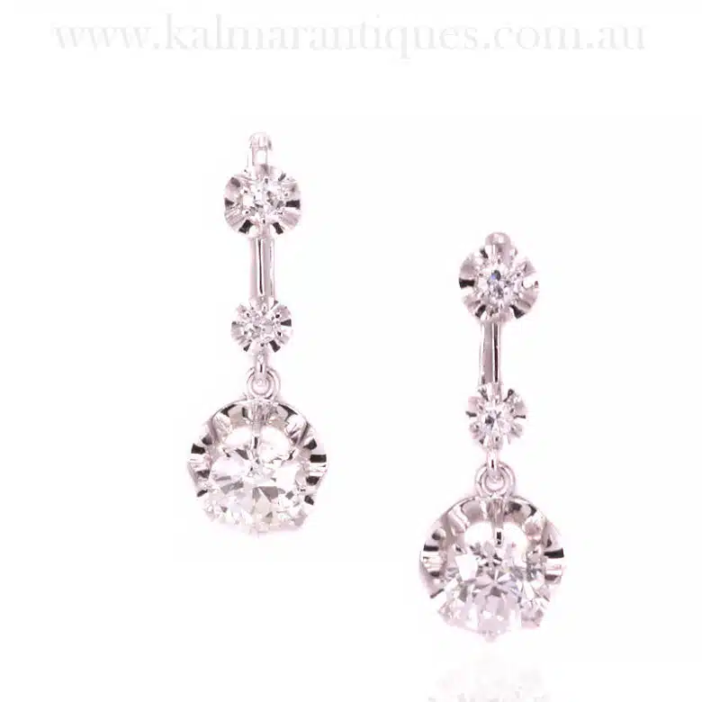 French Art Deco diamond earrings