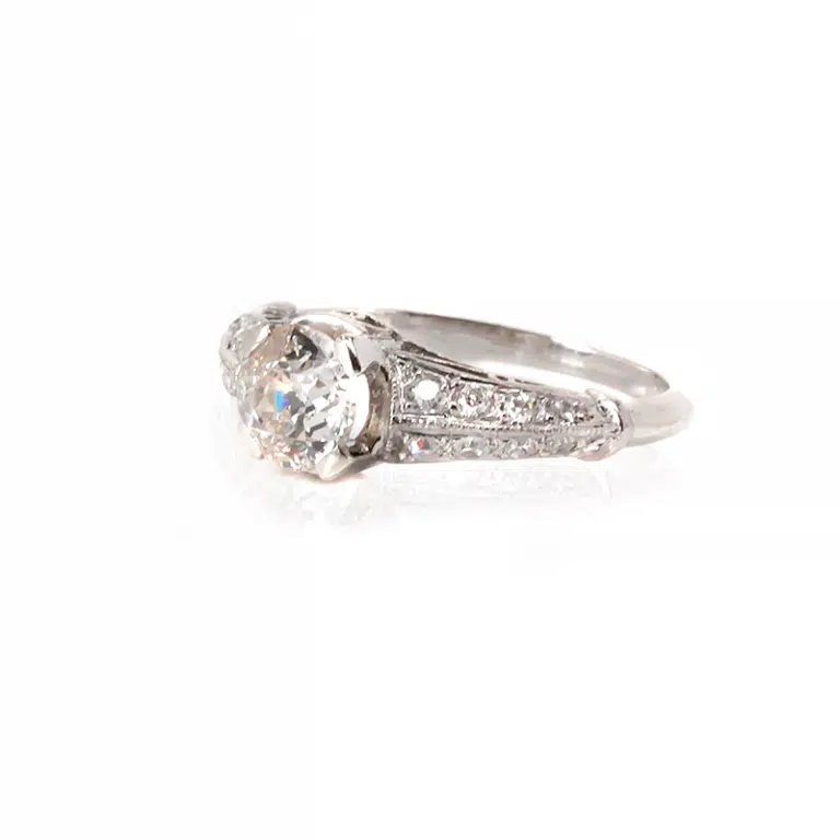 French Art Deco diamond engagement ring