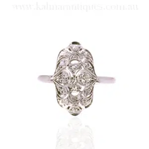 Art Deco diamond plaque ring