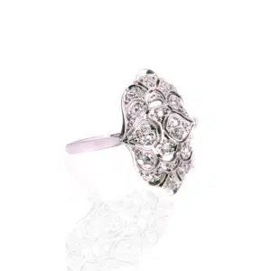 Art Deco diamond plaque ring