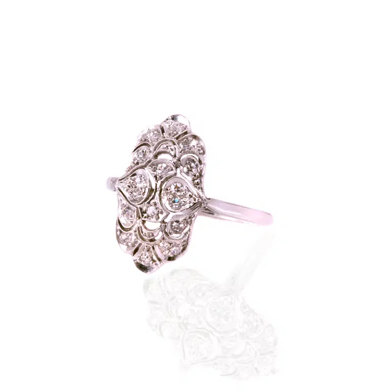 Art Deco diamond plaque ring