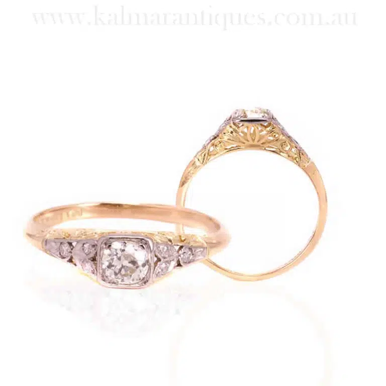 Stunning Art Deco diamond engagement ring