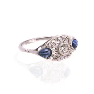 Incredible Art Deco sapphire and diamond ring