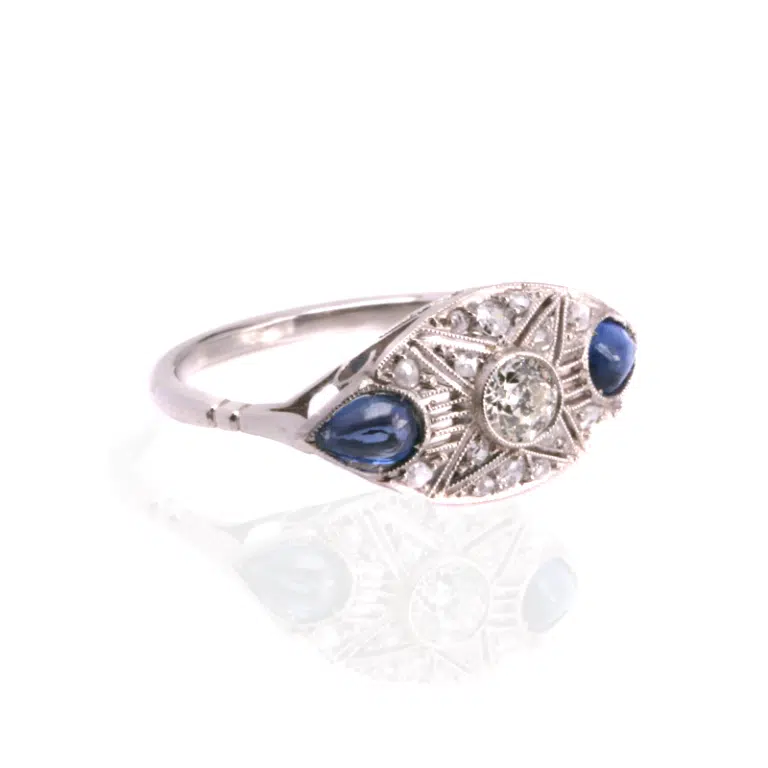 Incredible Art Deco sapphire and diamond ring