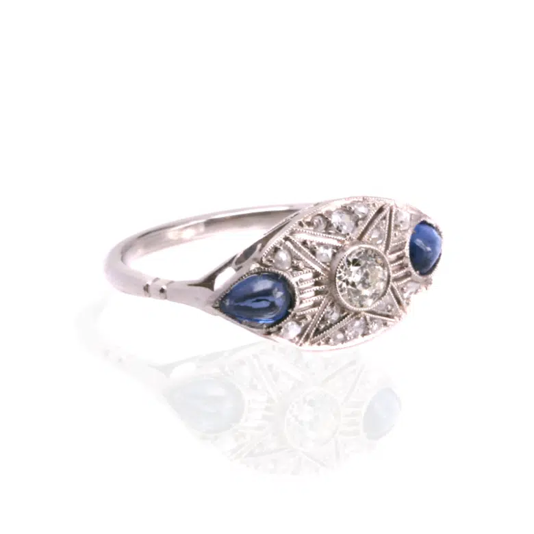 Incredible Art Deco sapphire and diamond ring