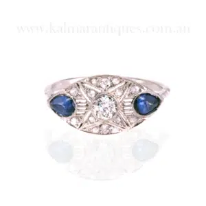 Incredible Art Deco sapphire and diamond ring