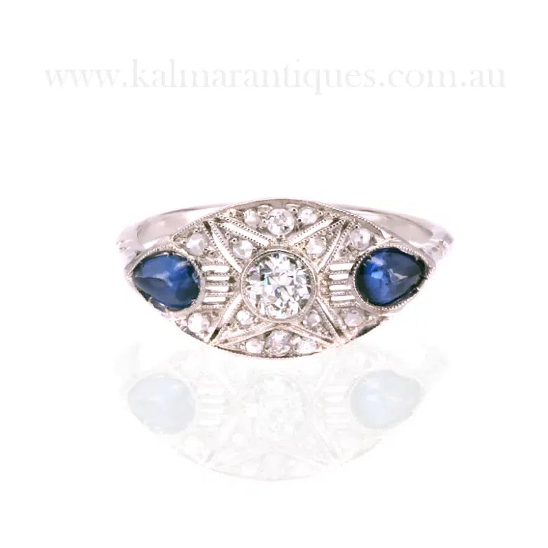 Incredible Art Deco sapphire and diamond ring