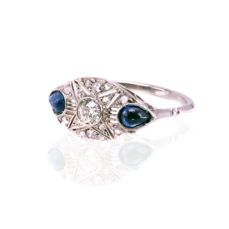 Incredible Art Deco sapphire and diamond ring