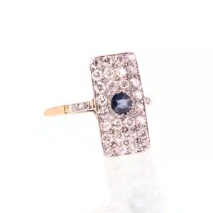 Sapphire and diamond Art Deco ring