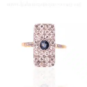 Sapphire and diamond Art Deco ring