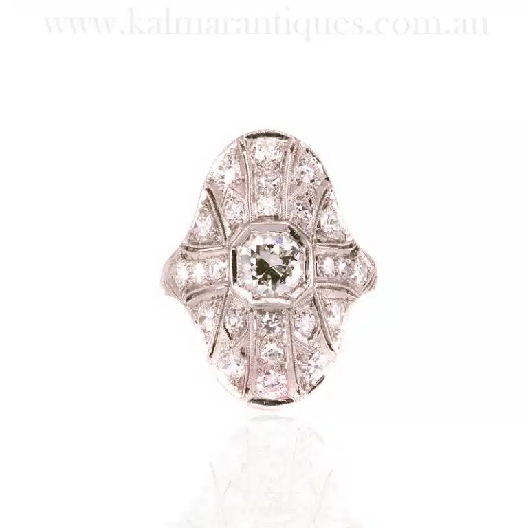 Platinum Art Deco diamond ring