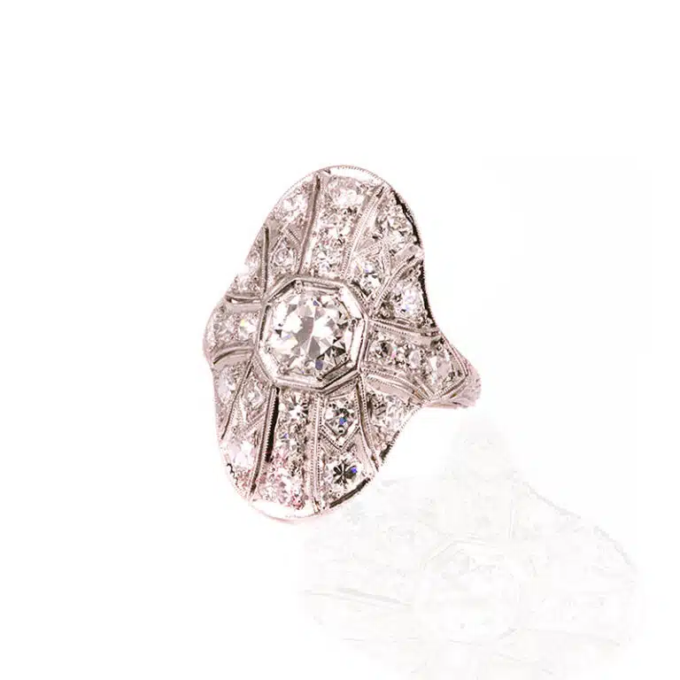 Platinum Art Deco diamond ring