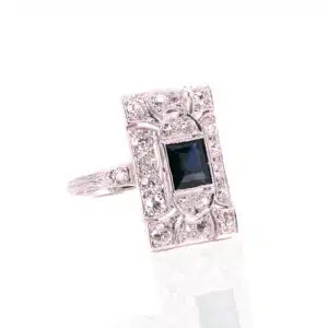 Sapphire and diamond ring made in the Art Deco era