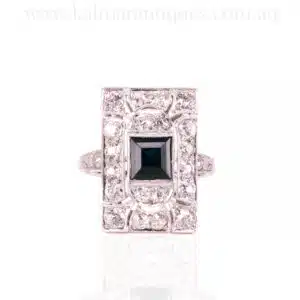 Sapphire and diamond ring made in the Art Deco era