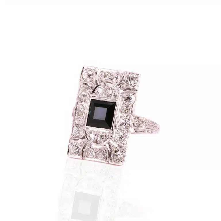 Sapphire and diamond ring made in the Art Deco era