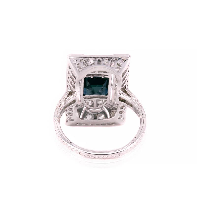 Sapphire and diamond ring made in the Art Deco era