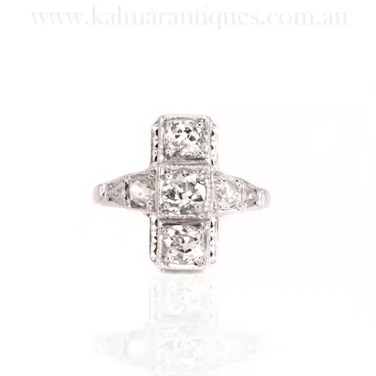White gold Art Deco diamond ring
